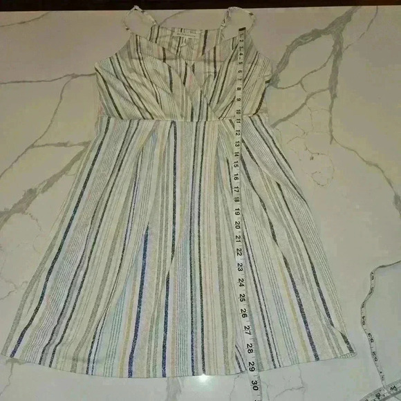 BCBGENERATION Womens Sleeveless Faux Wrap Striped Dress Pink Blue Size Small - Picture 6 of 9